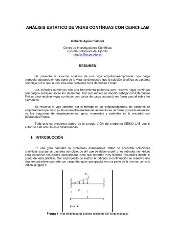 Artículo 1 Sobre Vigas Continua. - Escuela Politécnica del Ejército