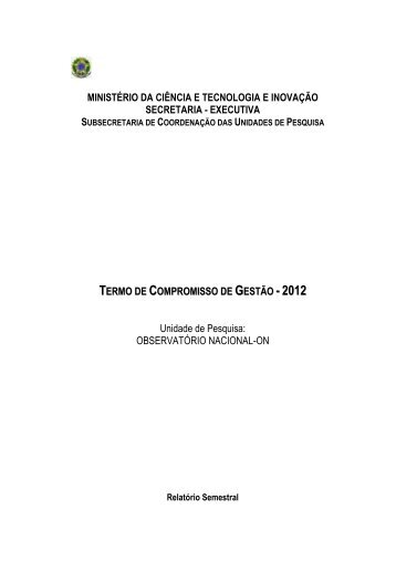MINISTÃRIO DA CIÃNCIA E TECNOLOGIA E INOVAÃÃO ...
