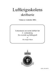 Litteratur om norsk luftfart for 2. verdenskrig - HÃ¸gskolene i Forsvaret