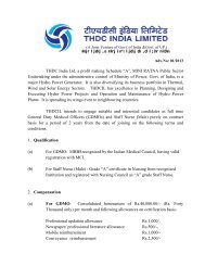 A Joint Venture of Govt. of India &Govt. of UP. - THDC India LTD