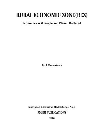 RURAL ECONOMIC ZONE(REZ) - Mahatma Gandhi Institute for ...