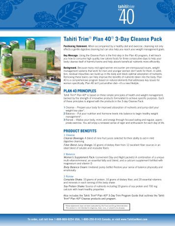 Tahiti TrimÂ® Plan 40Â® 3-Day Cleanse Pack