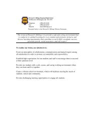 Student Handbook - Howard S. Billings Regional High School