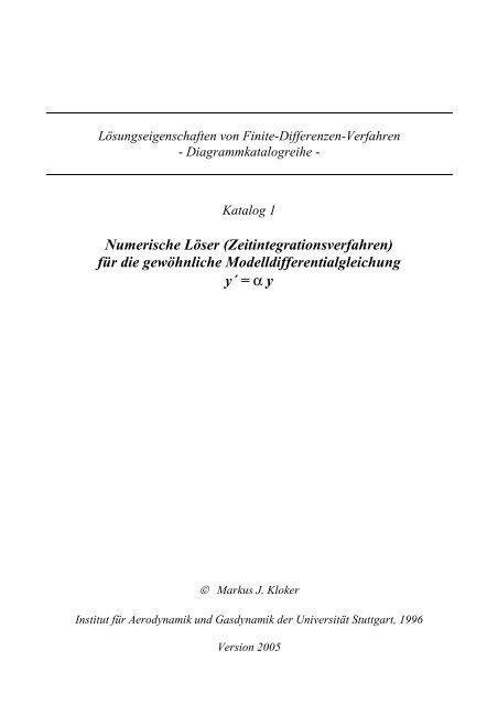 Numerische Löser (Zeitintegrationsverfahren) - IAG - Universität ...