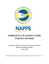 emergency planning guide for pet owners - National Association of ...