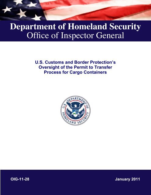 U.S. Customs and Border Protection's Oversight of the Permit to ...