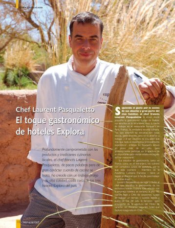 Chef Laurent Pasqualetto El toque gastronómico de hoteles Explora ...