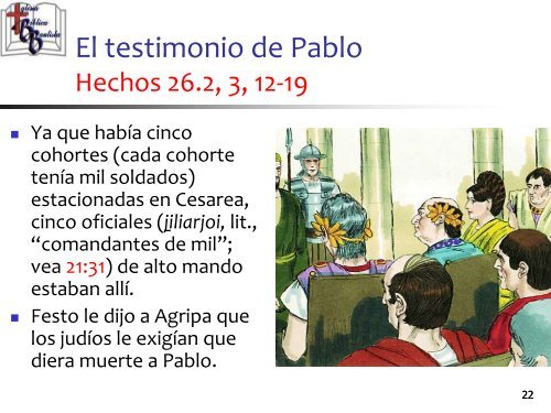 El testimonio de Pablo ante Agripa - Iglesia Biblica Bautista de ...