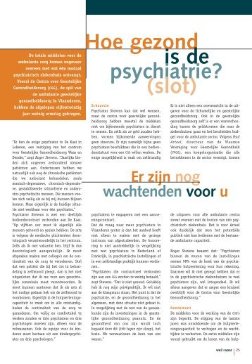 Hoe gezond is de psychiatrie? (slot) - Weliswaar