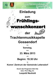 23. MÃ¤rz 2013 : FrÃ¼hlingswunschkonzert TMK Gossendorf im Komm