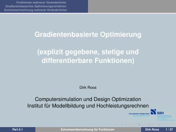 Gradientenbasierte Optimierung (explizit gegebene, stetige und ...