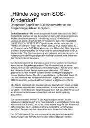 „Hände weg vom SOS- Kinderdorf“ - Verler Medienhaus