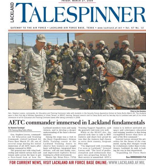 AETC commander immersed in Lackland fundamentals