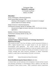 Curriculum Vitae Roland W. Lawrence - College of Engineering and ...