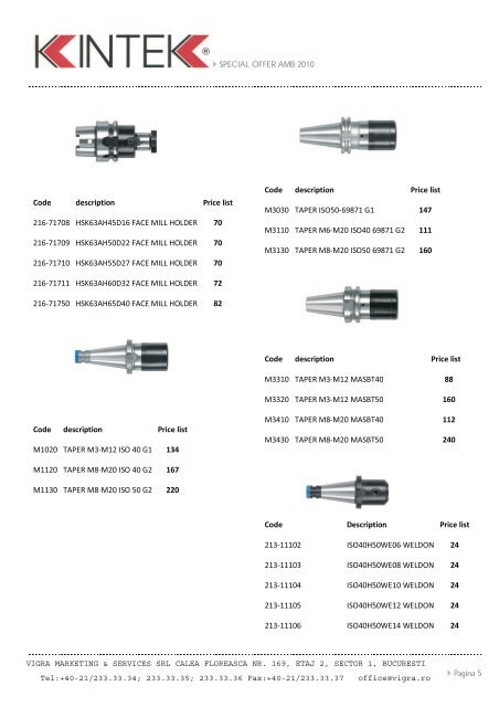 SPECIAL OFFER AMB 2010 Validity 01.10.10-31.12.10 - VIGRA ...