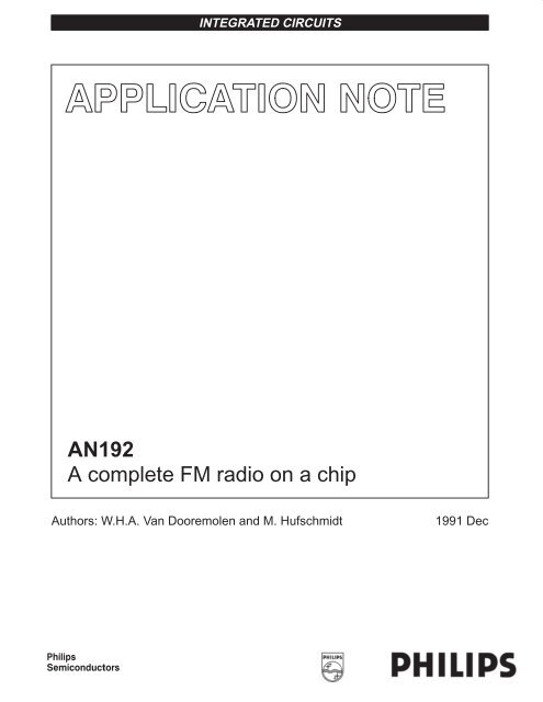 AN192 A complete FM radio on a chip