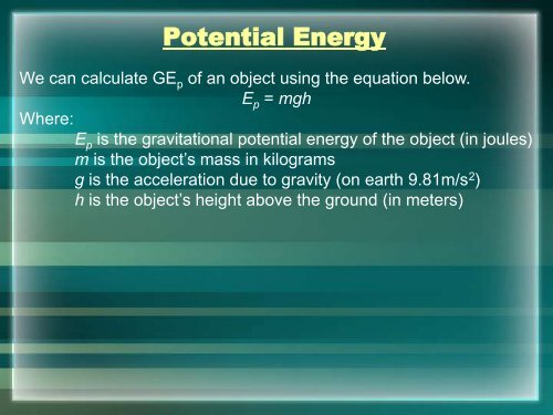 Physics Lesson11 Work and Energy Powerpoint