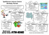 Spelthorne Leisure Centre Birthday Parties - Everyone Active