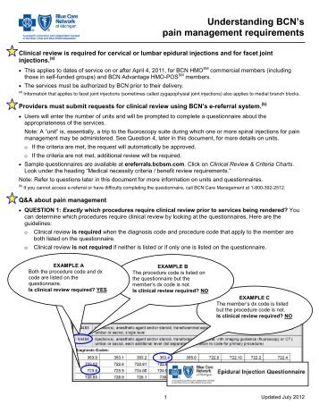 Understanding BCN's pain management requirements - e-Referral