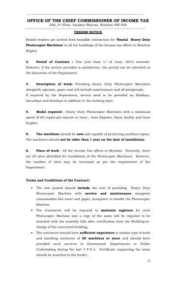 OFFICE OF THE CHIEF COMMISSIONER OF INCOME TAX