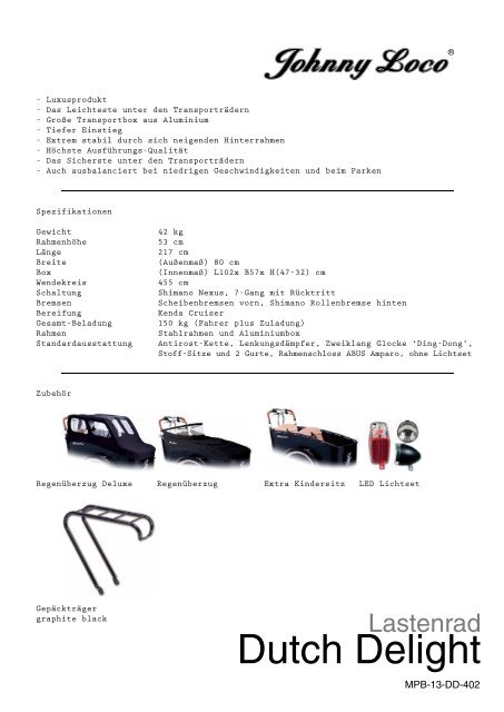 Johnny Loco Fahrradkatalog deutsch - BBF