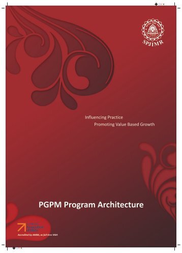 PGPM Program Architecture - S.P. Jain Institute of Management and ...