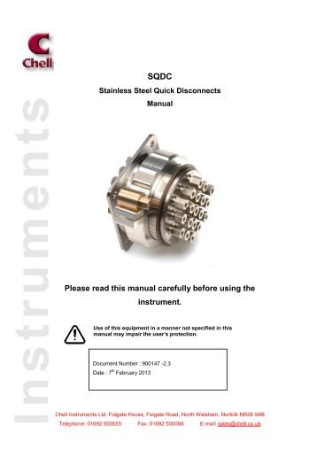 to download the SQDC manual - Chell Instruments Limited