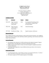 CURRICULUM VITAE - Center on the Family - University of Hawaii