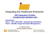 Integrating the Healthcare Enterprise - IHE in Europe