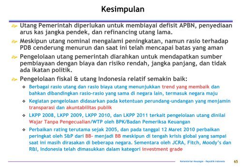 BSPUN (Govt Debt Profile) edisi Mei 2014