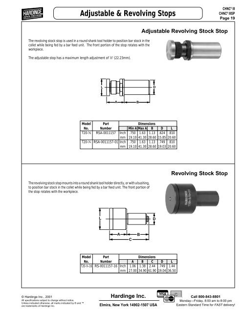 Tool Holders - Hardinge