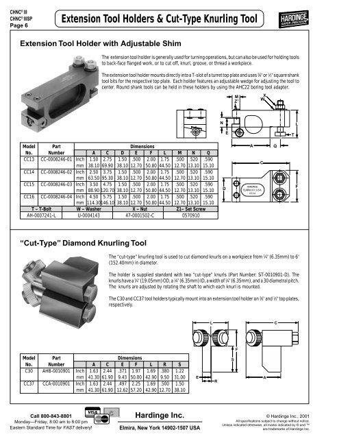 Tool Holders - Hardinge