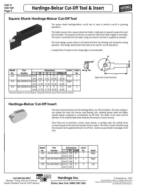 Tool Holders - Hardinge