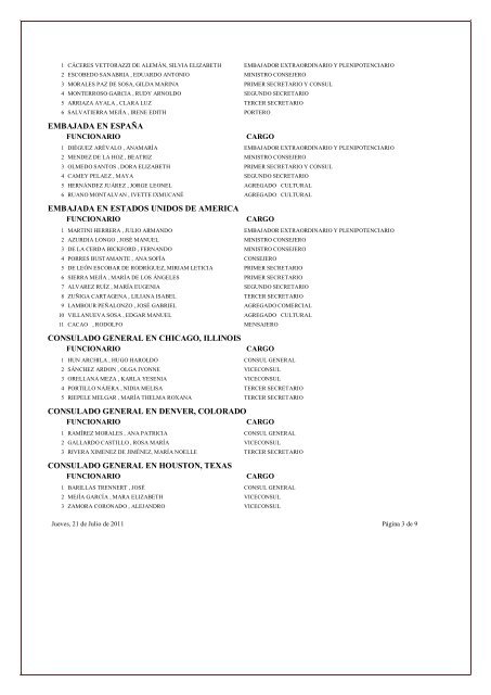 FUNCIONARIOS DEL SERVICIO EXTERIOR