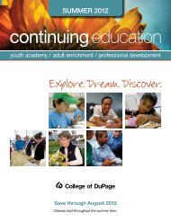 Explore. Dream. Discover. - College of DuPage