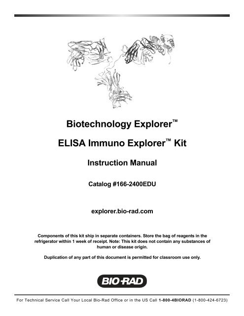 Biotechnology Explorer™ ELISA Immuno Explorer™ Kit Instruction ...