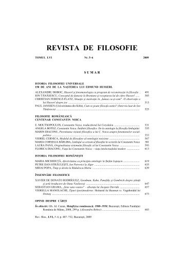 revista de filosofie review of philosophy