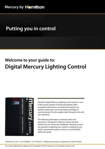 Digital Mercury Lighting Control - ASC Info