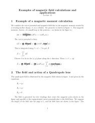 Examples of magnetic field calculations and applications 1 Example ...