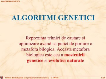 ALGORITMI GENETICI