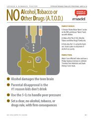 Alcohol, Tobacco or Other Drugs (A.T.O.D.) - MADD