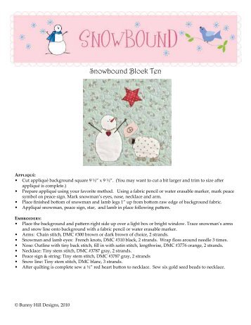 Snowbound Block Ten - Bunny Hill Designs