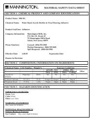 MR-911 MSDS - Mannington