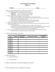 Lewis Structures Worksheet