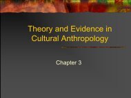 Theory and Evidence in Cultural Anthropology