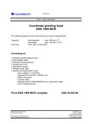 Coordinate grinding head - Novatech Inc.
