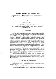 Filipino Myths of Death and Speciation : Content ... - Philippine Culture