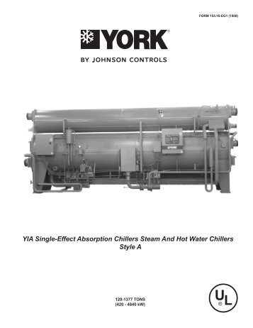 YIA Single-Effect Absorption Chillers Steam And Hot - Usair-eng.com