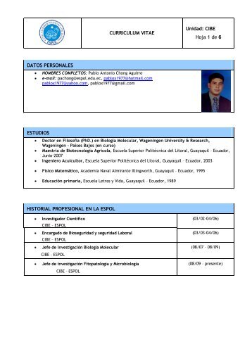 Pablo Chong - Centro de Investigaciones Biotecnológicas del Ecuador