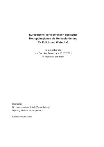 Europäische Verflechtungen deutscher Metropolregionen als ...